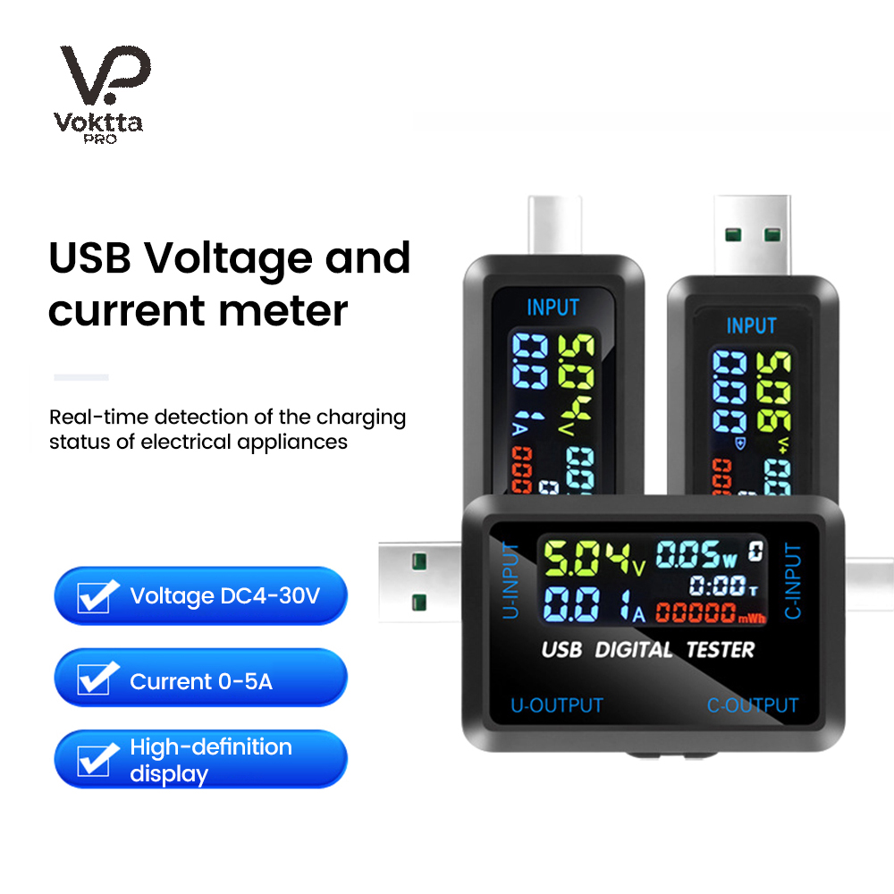 Usb Ammeter Tester - Tester USB 10 in 1 DC