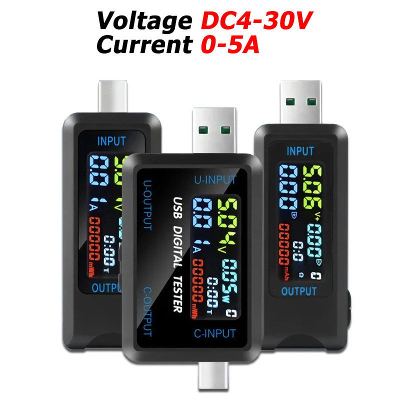 Usb Ammeter Tester - Tipe-c/USB Tester Digital Voltmeter, pengukur kapasitas