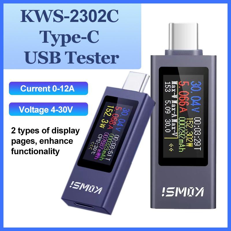 Usb Ammeter Tester - KWS-2302C USB Tester multi-fungsi, pengukur daya