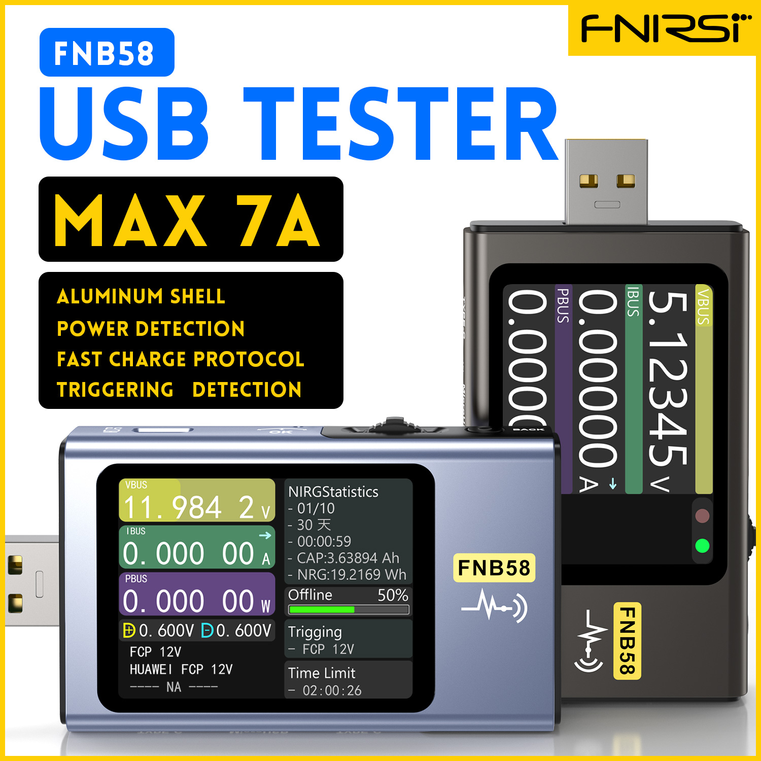 Usb Ammeter Tester - FNIRSI-FNB58 USB Voltage Tester TYPE-C Pengukur