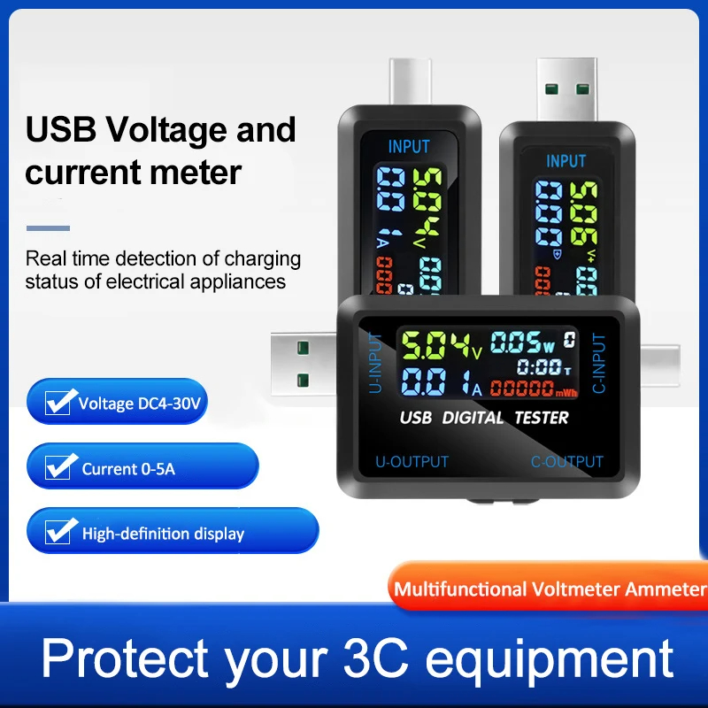 Tipe-c/USB Tester Digital Volt - Usb Ammeter Tester ulasan dan harga