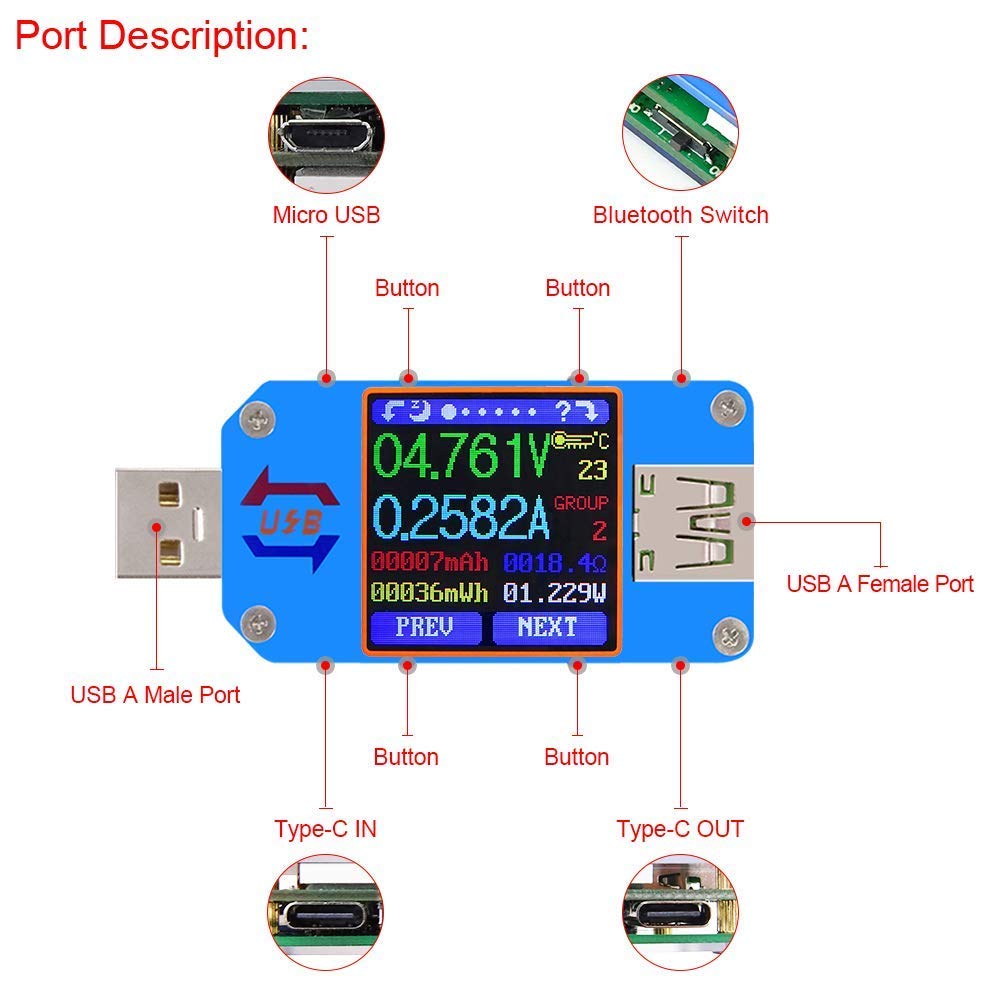 UM25 UM25C Meteran Tegangan da - Usb Ammeter Tester ulasan dan harga