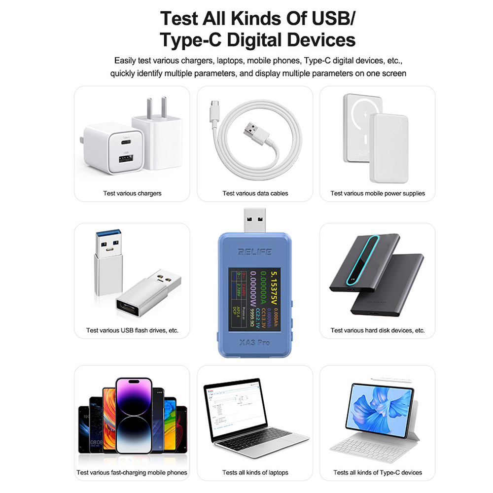 XA3 Pro Pengukur Tegangan Digi - Usb Ammeter Tester ulasan dan harga
