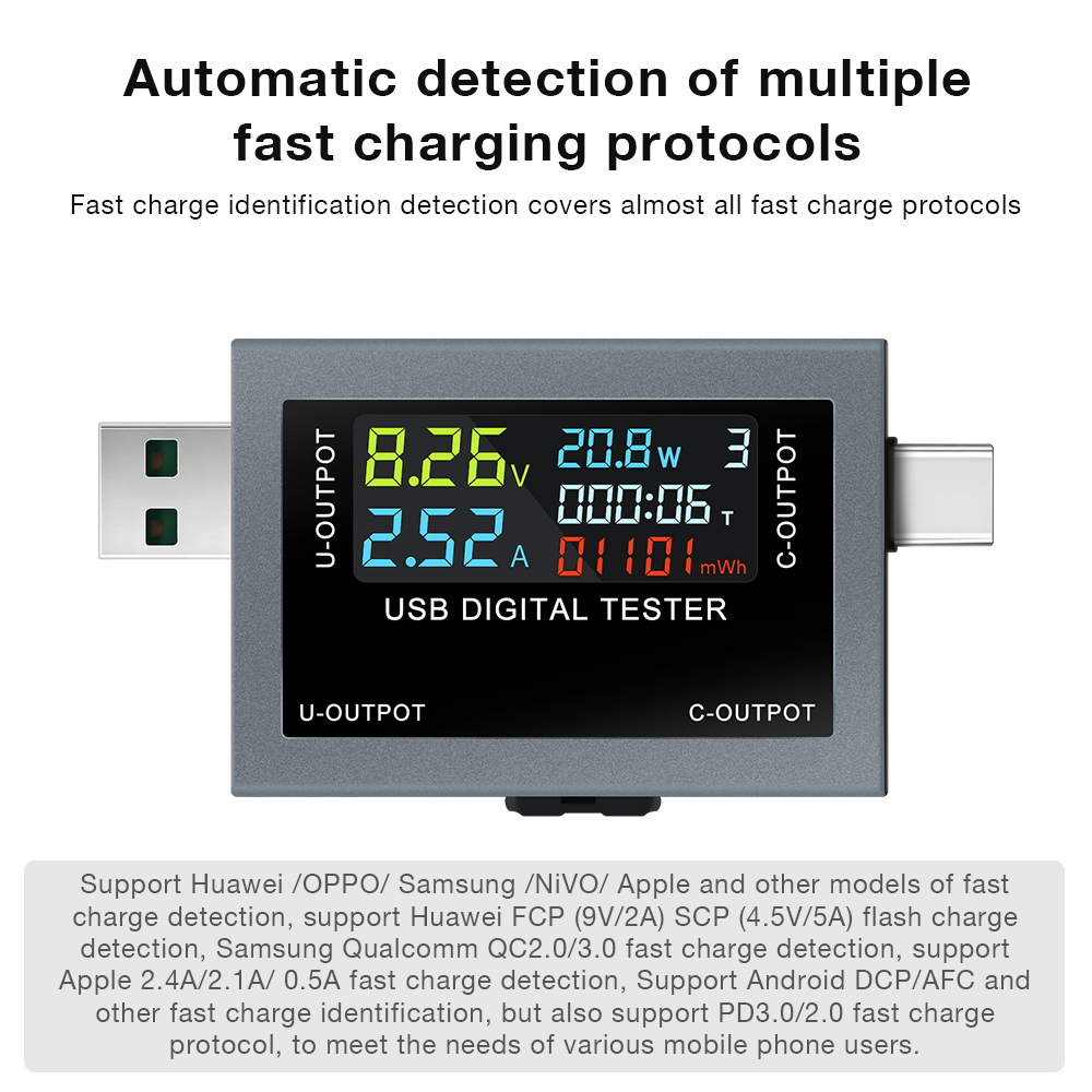 Penguji Pengisian Daya USB Tip - Usb Ammeter Tester ulasan dan harga