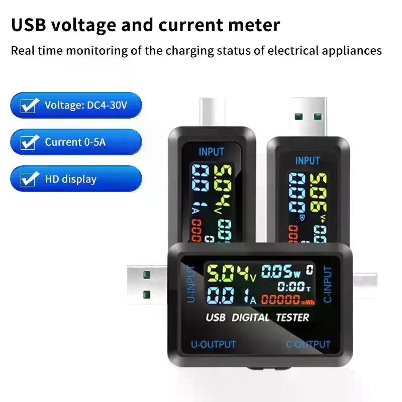 10 in 1 USB Type C Voltmeter A - Usb Ammeter Tester ulasan dan harga