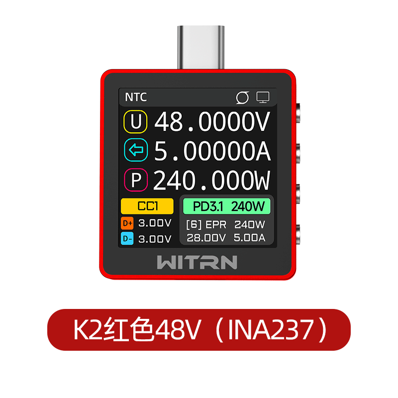 Versi Merah Baru WITRN K2 INA2 - Usb Ammeter Tester ulasan dan harga