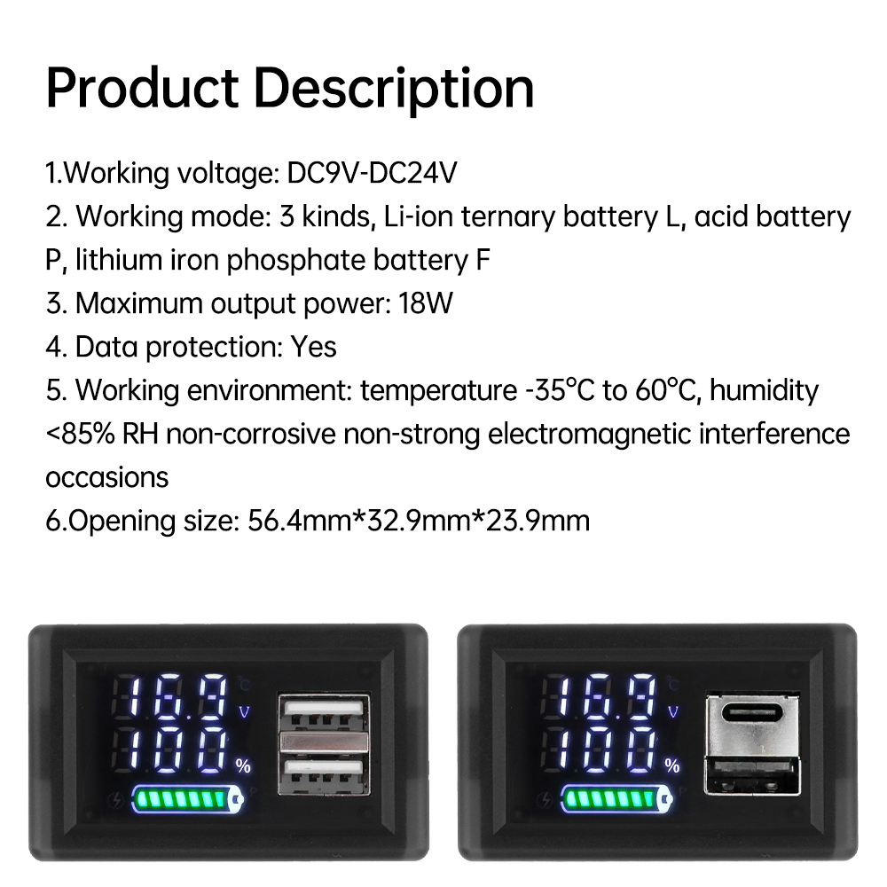 Indikator Tingkat Pengisian Ba - Usb Ammeter Tester ulasan dan harga
